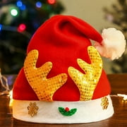 Clearance under $5-Shldybc Plush Santa Hat , Funny Christmas Hats for Children \u0026 Adults Christmas Hat , Xmas Holiday Hat,Unisex Velvet Classic Santa Hat for Christmas New Year